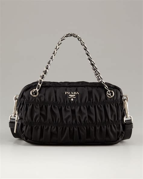 ruched prada bag|nylon prada duet shoulder bag.